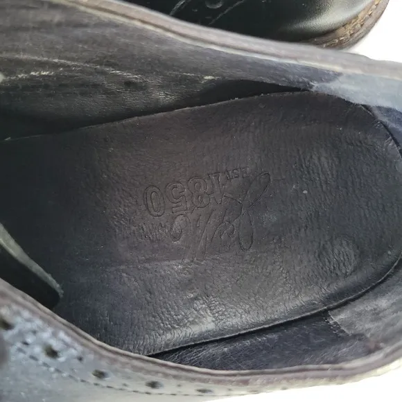 Johnston &amp; Murphy J&amp;M 1850 Black Wingtip 20-4361 Lug Soles Mens Size 9.5M