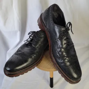 Johnston &amp; Murphy J&amp;M 1850 Black Wingtip 20-4361 Lug Soles Mens Size 9.5M