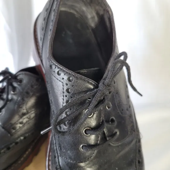 Johnston &amp; Murphy J&amp;M 1850 Black Wingtip 20-4361 Lug Soles Mens Size 9.5M