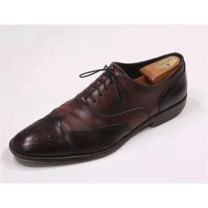 Johnston &amp; Murphy Made in Italy Oxblood Burgundy Wingtip Dress Shoes Men's 11.5