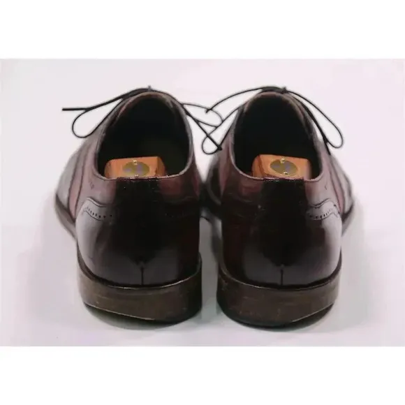 Johnston &amp; Murphy Made in Italy Oxblood Burgundy Wingtip Dress Shoes Men's 11.5