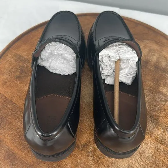 Johnston &amp; Murphy Shoes Boys 7 M Black Leather Penny Loafer Dress Church