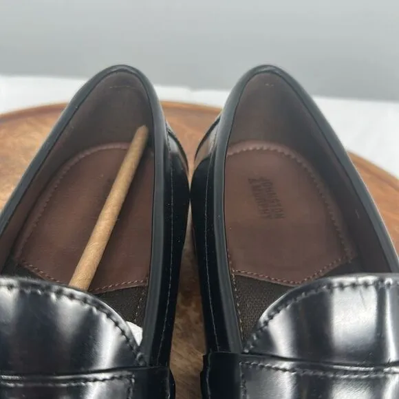 Johnston &amp; Murphy Shoes Boys 7 M Black Leather Penny Loafer Dress Church
