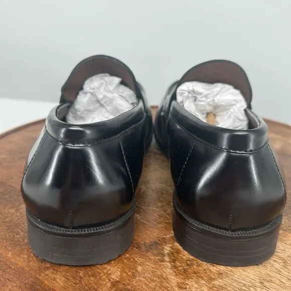 Johnston &amp; Murphy Shoes Boys 7 M Black Leather Penny Loafer Dress Church