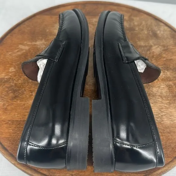 Johnston &amp; Murphy Shoes Boys 7 M Black Leather Penny Loafer Dress Church