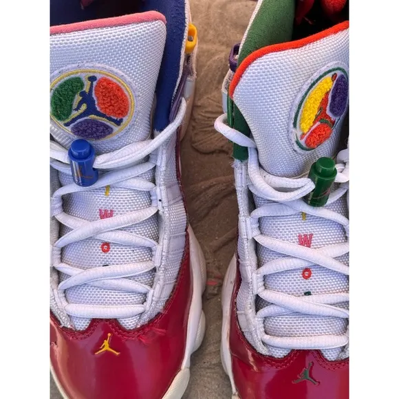 Jordan 6 Rings Multi Color Basketball Shoes Sneakers CW7004-100 Size 5.5Y
