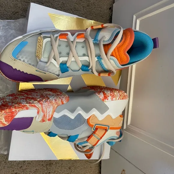 Jordan Purple and Orange Sneakers with Retro Design
