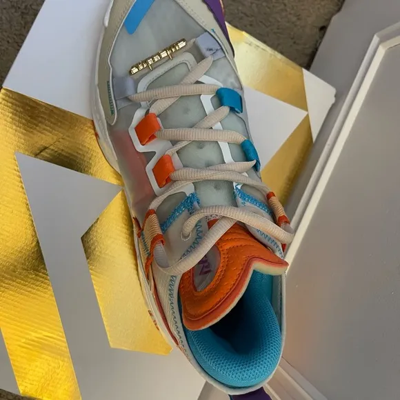 Jordan Purple and Orange Sneakers with Retro Design