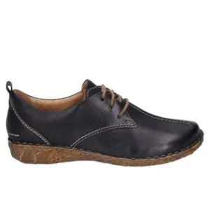 Josef Seibel Shoes Womens 6-6.5 Rosalie 50 Casual Low Sneakers Black Leather