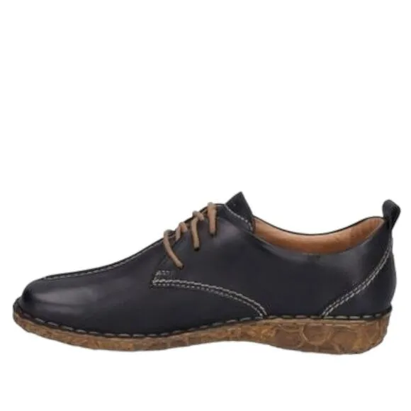 Josef Seibel Shoes Womens 6-6.5 Rosalie 50 Casual Low Sneakers Black Leather