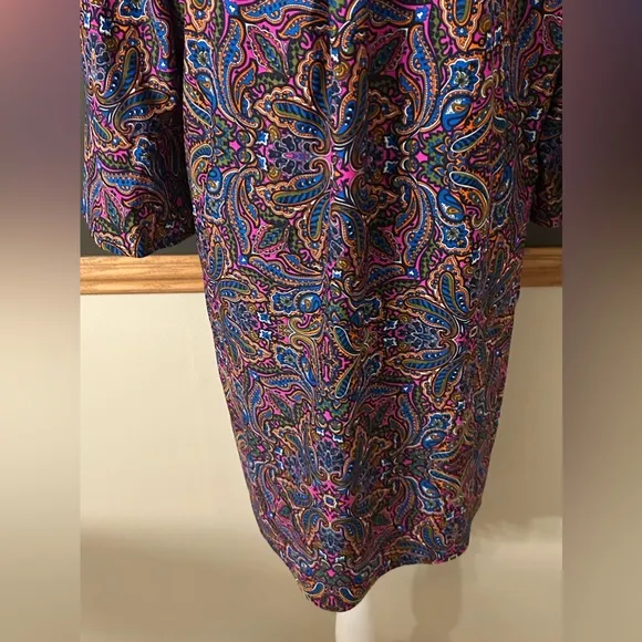 Jude Connally Paisley Sheath Dress Stretch Multicolor Size Large
