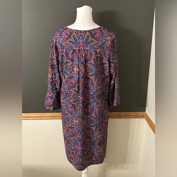 Jude Connally Paisley Sheath Dress Stretch Multicolor Size Large