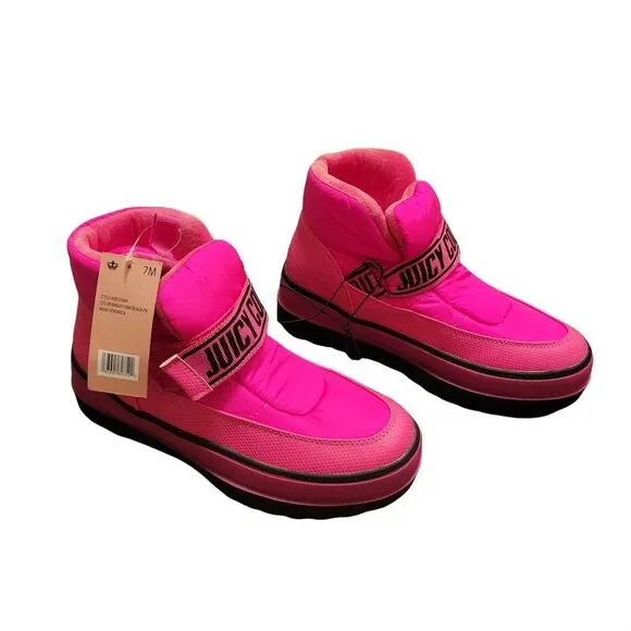 Juicy Couture Womens Boots  Pink 7 Veronica Puffer Snow Boots New
