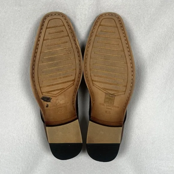 Karl Lagerfeld Paris Derby Lace-Up Leather Dress Shoes in Cognac Size 8.5 (US)‎