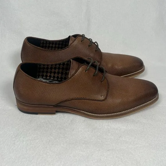 Karl Lagerfeld Paris Derby Lace-Up Leather Dress Shoes in Cognac Size 8.5 (US)‎