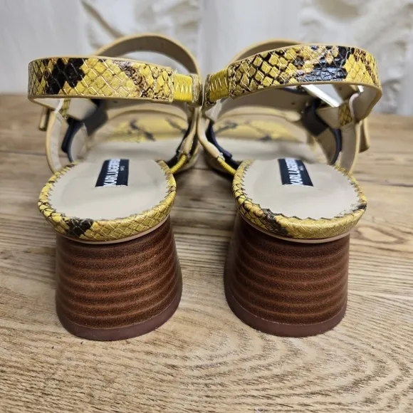 Karl Lagerfeld Sandals Golden Yellow Snakeskin Size 7