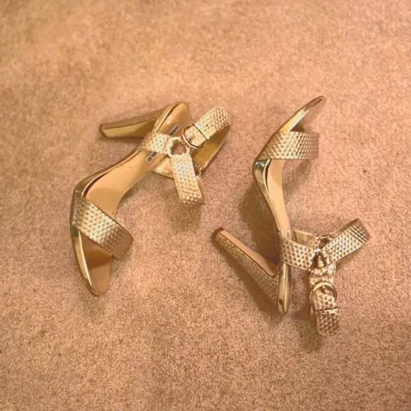 Karl Lagerfeld gold sandals
