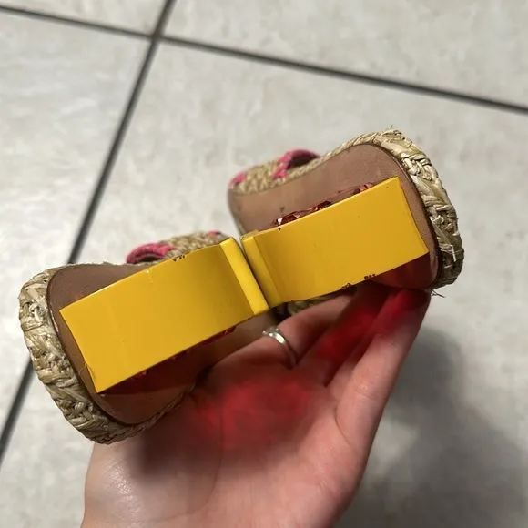 Kate Spade Citrus Slide Sandals In Natural / Crush Watermelon