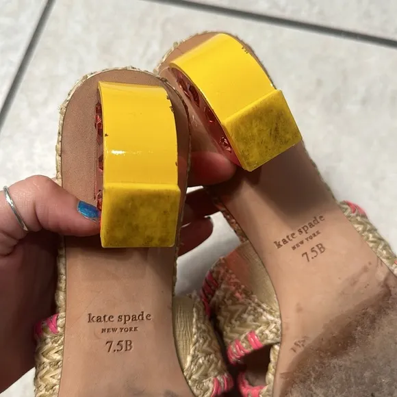 Kate Spade Citrus Slide Sandals In Natural / Crush Watermelon