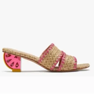 Kate Spade Citrus Slide Sandals In Natural / Crush Watermelon