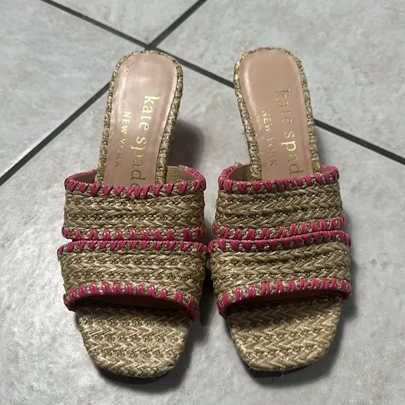Kate Spade Citrus Slide Sandals In Natural / Crush Watermelon