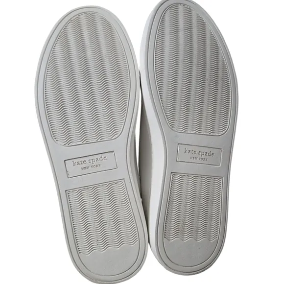 Kate Spade White and Gold Women's Sneakers Size 8B