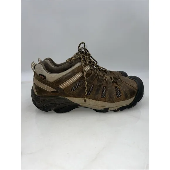 KEEN Boots Mens Sz 13 Voyageur Brown Leather Hiking Lace Up 1002570
