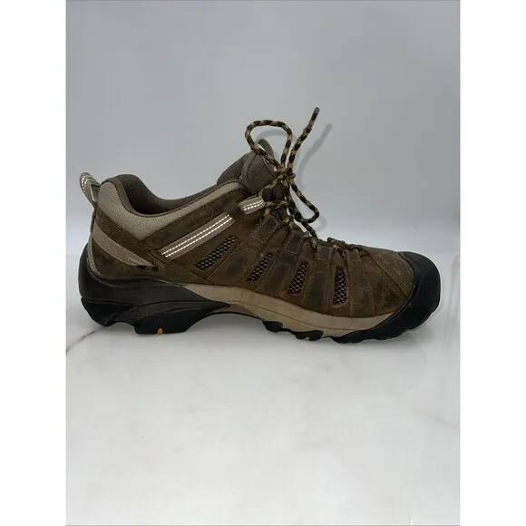 KEEN Boots Mens Sz 13 Voyageur Brown Leather Hiking Lace Up 1002570