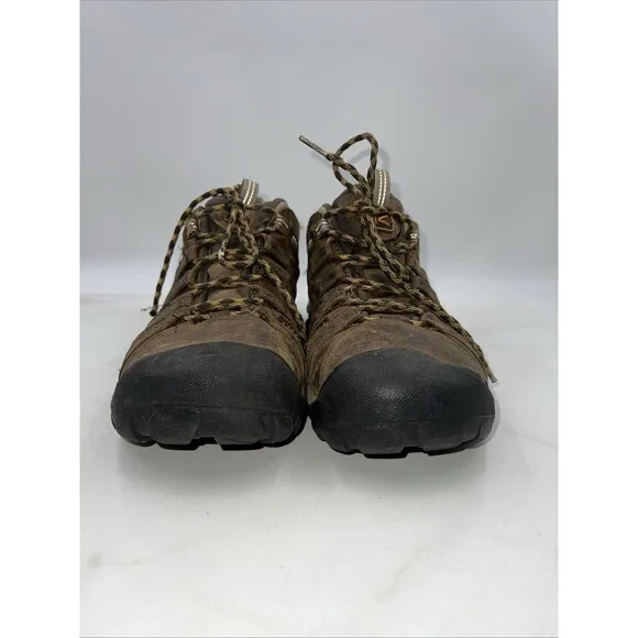 KEEN Boots Mens Sz 13 Voyageur Brown Leather Hiking Lace Up 1002570