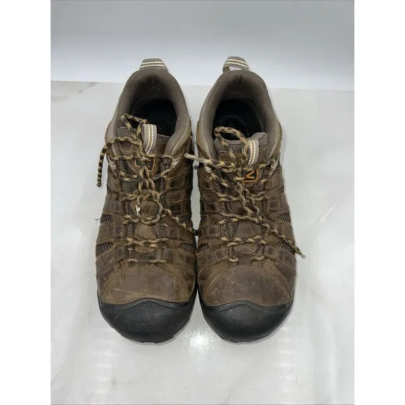 KEEN Boots Mens Sz 13 Voyageur Brown Leather Hiking Lace Up 1002570