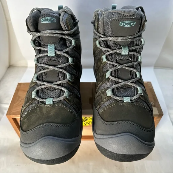 KEEN Circadia Mid Height Waterproof Hiking Boots Steel Grey/Blue Women size 10
