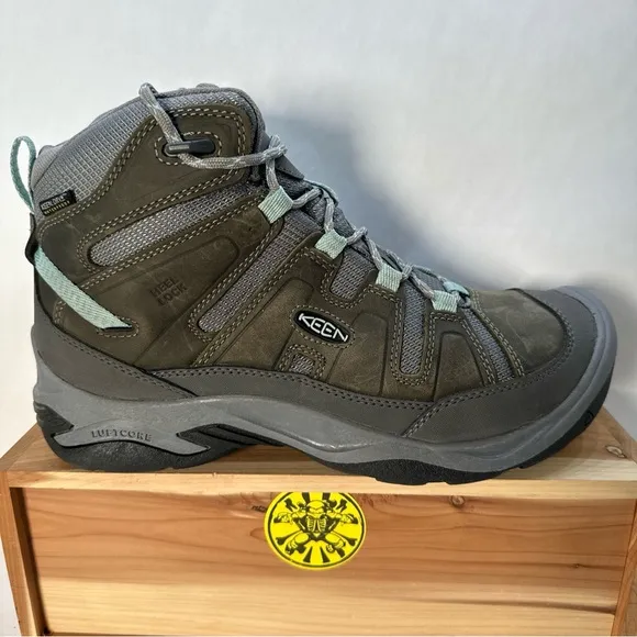 KEEN Circadia Mid Height Waterproof Hiking Boots Steel Grey/Blue Women size 10
