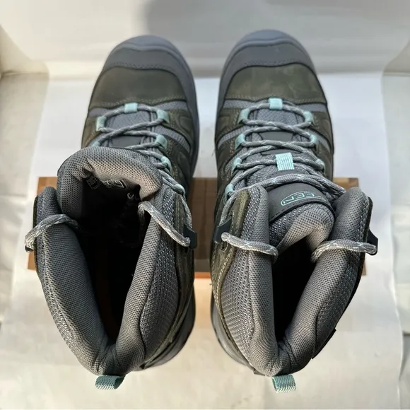 KEEN Circadia Mid Height Waterproof Hiking Boots Steel Grey/Blue Women size 10