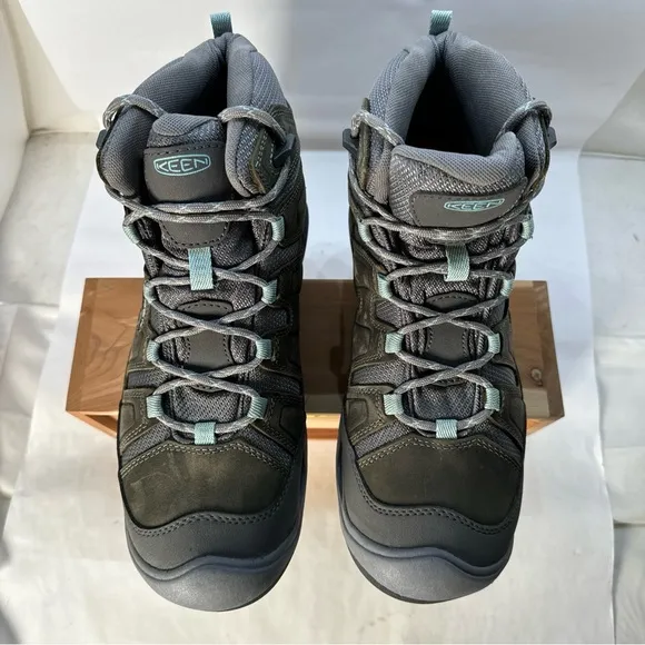KEEN Circadia Mid Height Waterproof Hiking Boots Steel Grey/Blue Women size 10