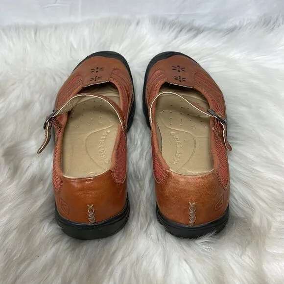Keen Tan Leather Mary Jane Walking Shoes Sz 7.5