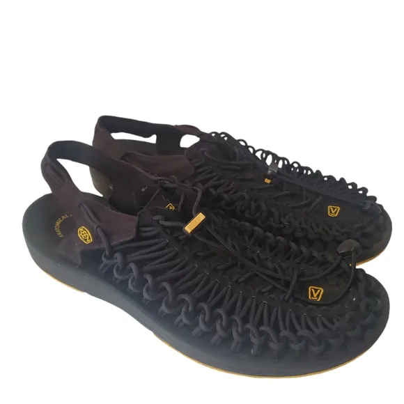 Keen Uneek Men's Shoe Black/Black US 11.5 premium Lace-Up Sandals EUC