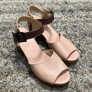 Kelsi Dagger anthropology, pink brown sandals, size 6.5.