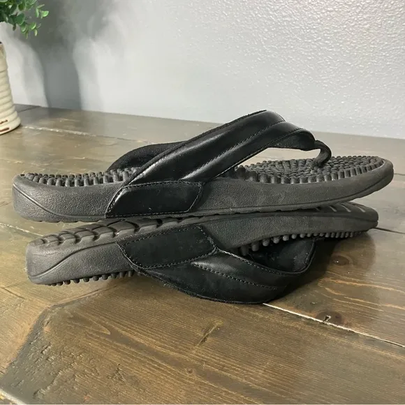 Kenkoh Spirit V Black Sandals Orthotic Massage Flip Flops Women’s 10 US/Men’s 9