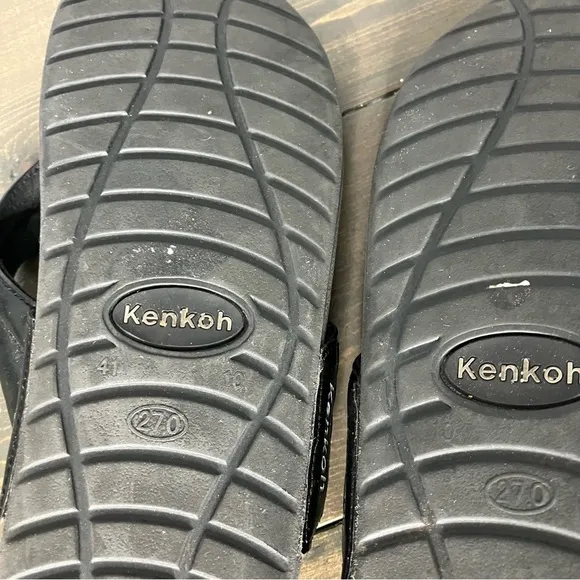 Kenkoh Spirit V Black Sandals Orthotic Massage Flip Flops Women’s 10 US/Men’s 9