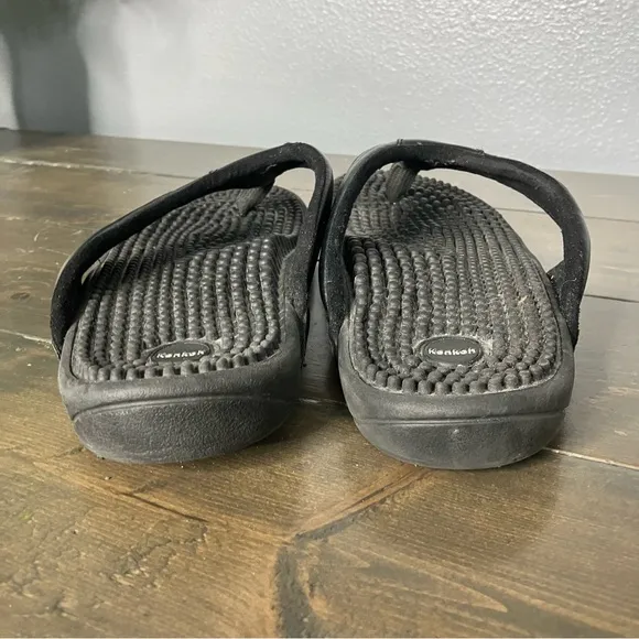 Kenkoh Spirit V Black Sandals Orthotic Massage Flip Flops Women’s 10 US/Men’s 9