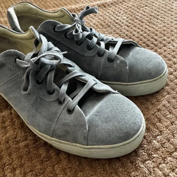 Kenneth Cole Sz 11 Mens Gray Suede Shoes Dress Sneakers Modern Discontinued SALE