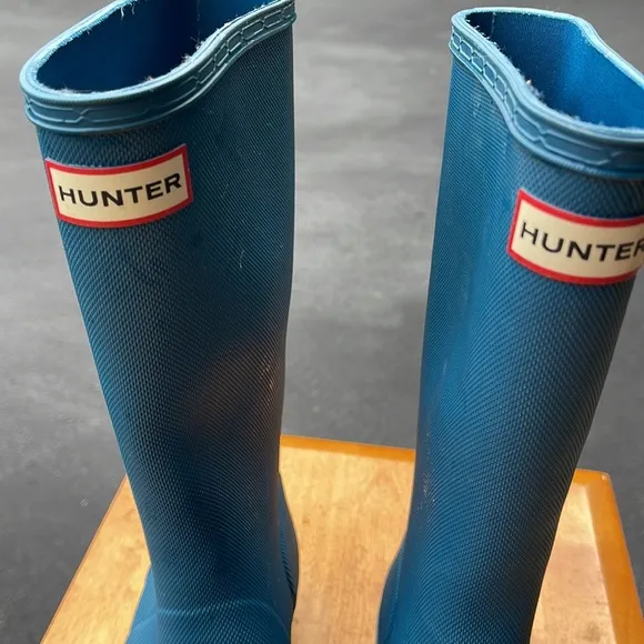 Kids Hunter boots, blue, size: 3 boy, 4 girl