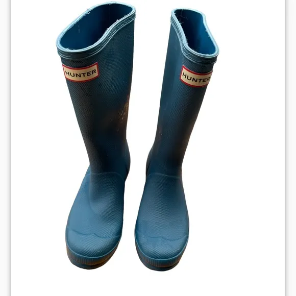 Kids Hunter boots, blue, size: 3 boy, 4 girl
