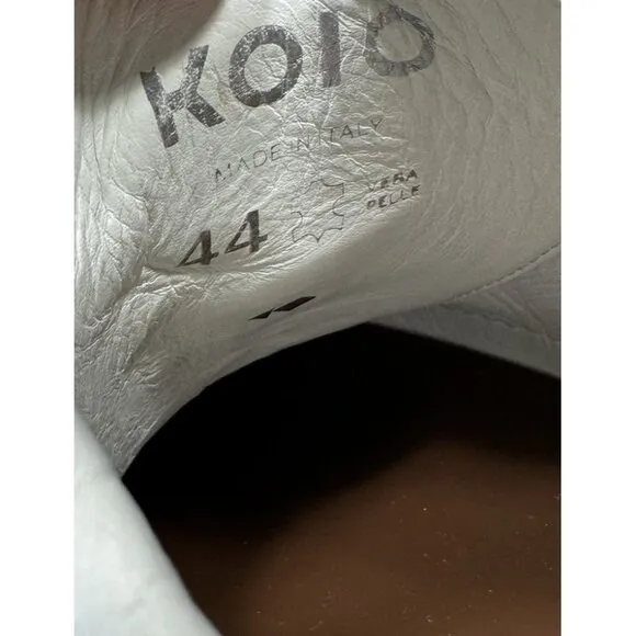 KOIO Capri Low Top Sneaker White Leather Lace Up Casual Mens Size 11 / 44 Shoes