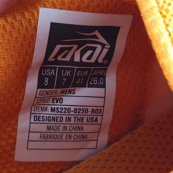 Lakai Men's Lary June EVO US 8 Orange Mesh Law Top Sneakers Shoes NWB