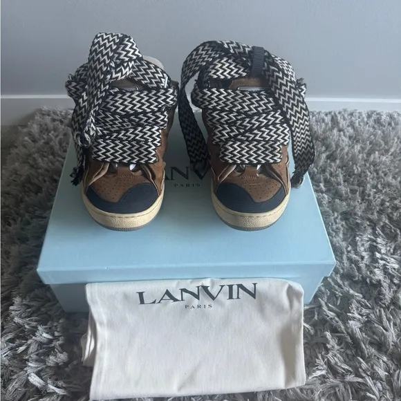 Lanvin Curb Sneakers (Brown/Caramel) Sz 41