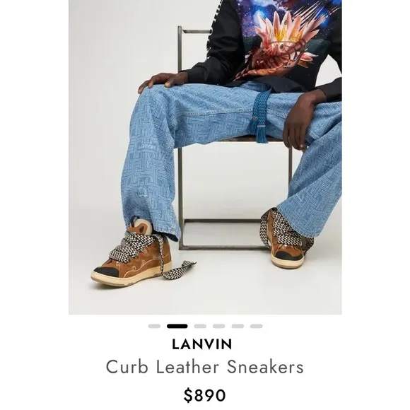Lanvin Curb Sneakers (Brown/Caramel) Sz 41