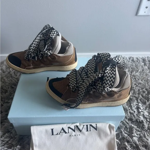 Lanvin Curb Sneakers (Brown/Caramel) Sz 41