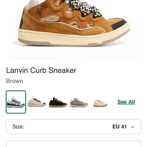 Lanvin Curb Sneakers (Brown/Caramel) Sz 41