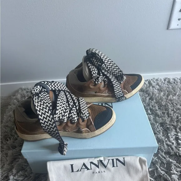 Lanvin Curb Sneakers (Brown/Caramel) Sz 41
